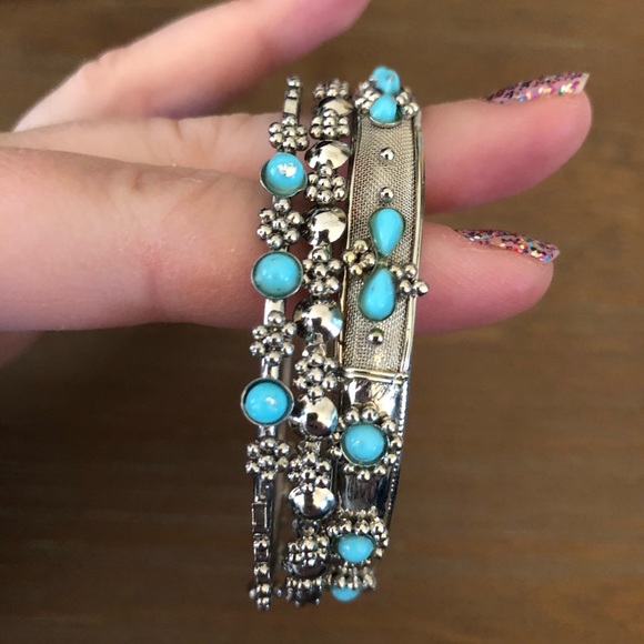 Turquoise bracelet set - Picture 3 of 5